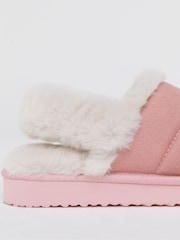 Simply Be Pink Slingback Fluffy Slippers - Image 4 of 4