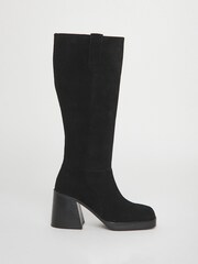 Simply Be Black Block Heel Knee High Boots - Image 2 of 4