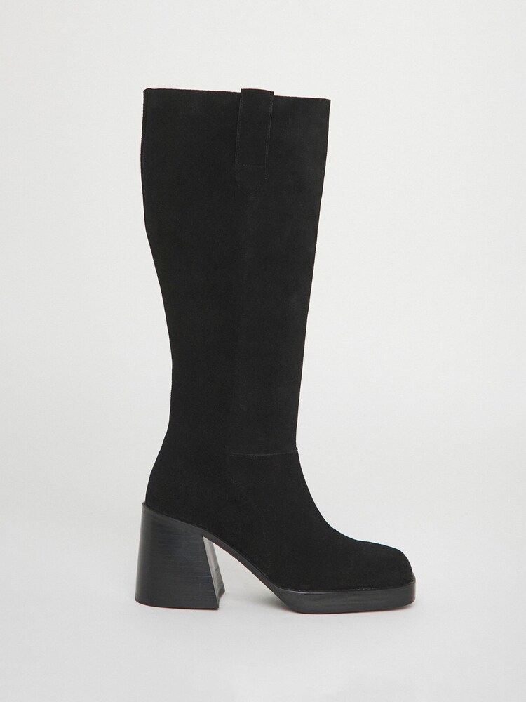 Simply Be Black Block Heel Knee High Boots - Image 2 of 4