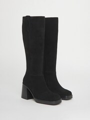 Simply Be Black Block Heel Knee High Boots - Image 3 of 4