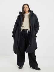 Simply Be Black Flat Padded Parka - Image 2 of 4