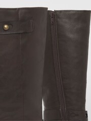 Simply Be Brown Extra Wide Fit Casual Knee High Boots With Wrap Detail - Image 4 of 4