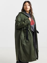 Simply Be Green Rubberised 3 in 1 Parka Coat - Image 3 of 4