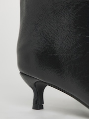 Simply Be Black Wide Fit Kitten Heel Straight Leg Boots - Image 4 of 4