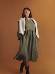 Grün - Simply Be Textured Jersey Midi Dress With Pockets - Bild 1 von 4