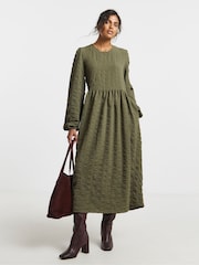 Grün - Simply Be Textured Jersey Midi Dress With Pockets - Bild 2 von 4