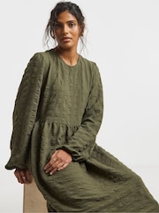 Grün - Simply Be Textured Jersey Midi Dress With Pockets - Bild 4 von 4