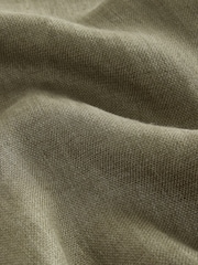 Khaki Green Relaxed Fit Signature 100% Linen Textured Trousers With Elasticated Waist - Image 8 of 10