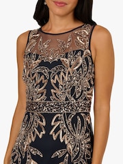 Adrianna Papell Blue Studio Beaded Column Long Dress - Image 3 of 6