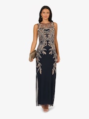 Adrianna Papell Blue Studio Beaded Column Long Dress - Image 5 of 6