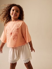 Orange/Cream Butterfly - Комплект футболки та фактурних шортів (3-16років) - Image 1 of 3