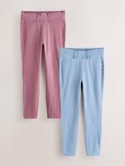 Bleach Blue / Pink Cropped Jersey Denim Leggings 2 Pack - Image 1 of 10
