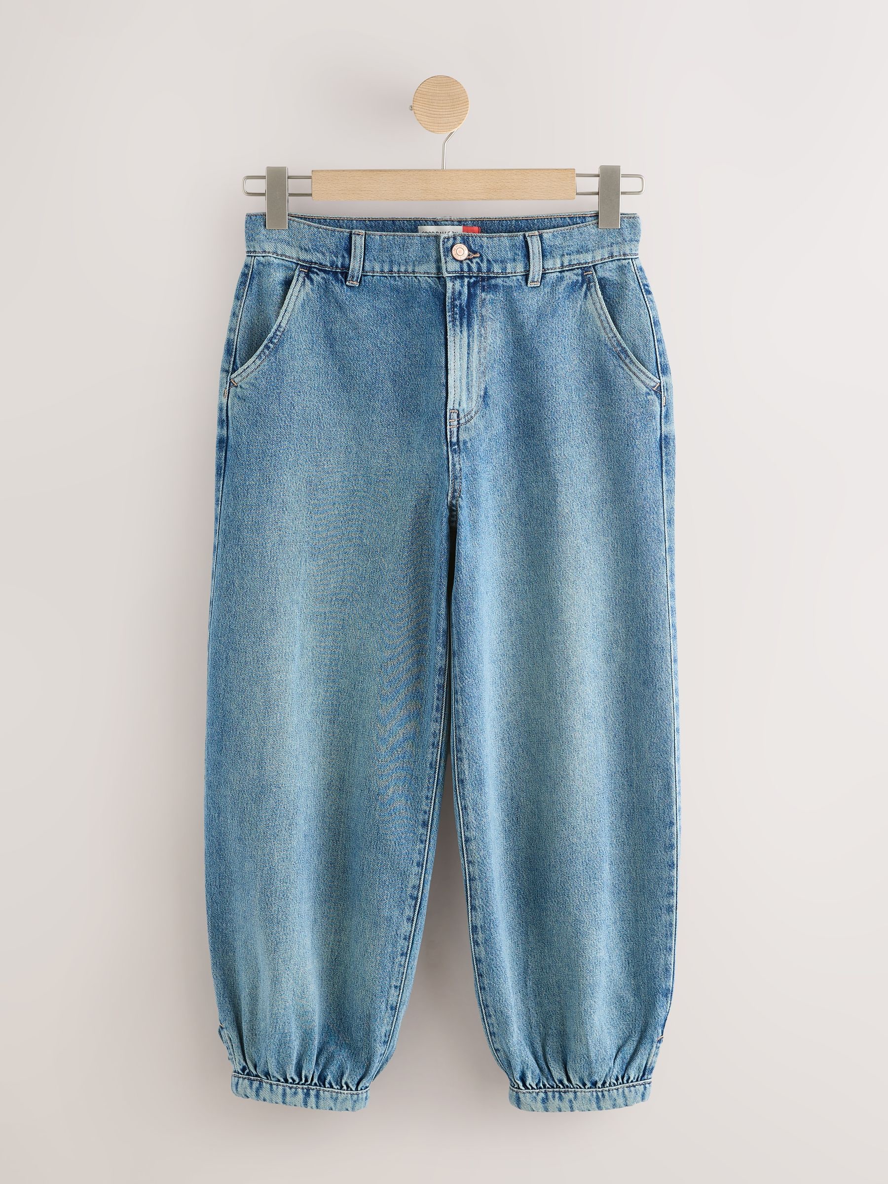 Buy Light Blue Cropped Balloon Jeans from the Next UK online shop