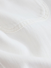 Ecru Lightweight Denim Patch Pocket Cropped Jeans - Image 2 of 4