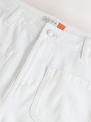 Ecru Lightweight Denim Patch Pocket Cropped Jeans - Image 9 of 9