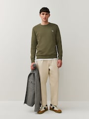 كاكي أخضر - كنزة بتصميم سويت شيرت بياقة بحافة مستديرة تلبيس قياسي بشعار من Paul Smith - صورة 4 من 6