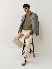 كاكي أخضر - كنزة بتصميم سويت شيرت بياقة بحافة مستديرة تلبيس قياسي بشعار من Paul Smith - صورة 5 من 6