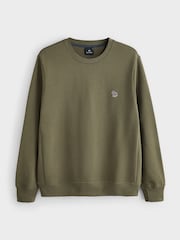 كاكي أخضر - كنزة بتصميم سويت شيرت بياقة بحافة مستديرة تلبيس قياسي بشعار من Paul Smith - صورة 6 من 6