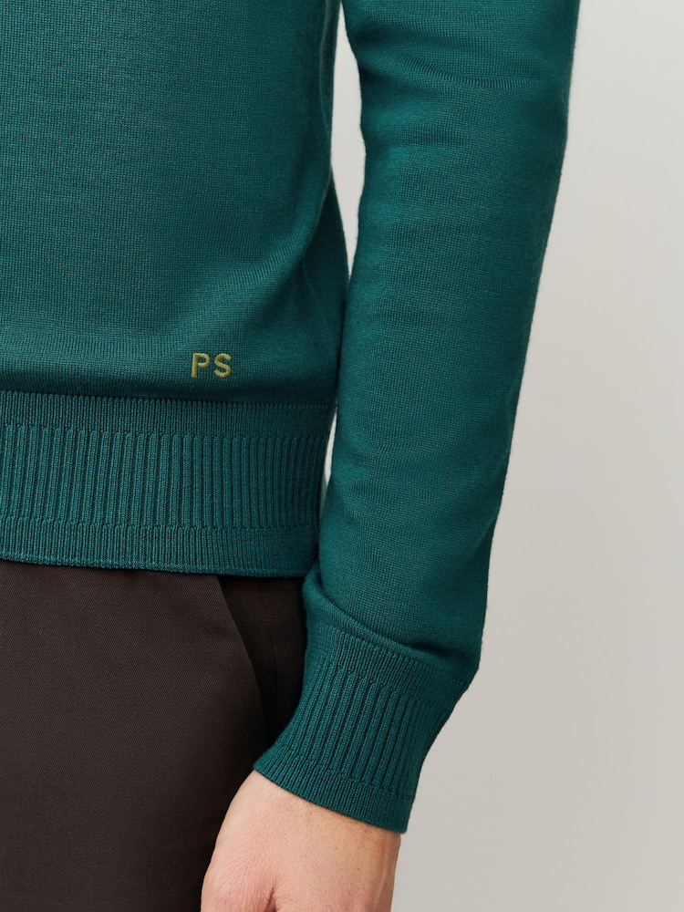 PS Paul Smith Green PS Paul Smith Green Regular-Fit Quarter Zip Jumper - Image 2 of 6 PS Paul Smith Green PS Paul Smith Green Regular-Fit Quarter Zip Jumper - Image 2 of 6
