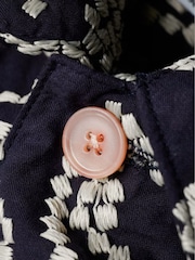 PS Paul Smith Blue Casual-Fit Embroidered Floral Short Sleeve Shirt - Image 3 of 6