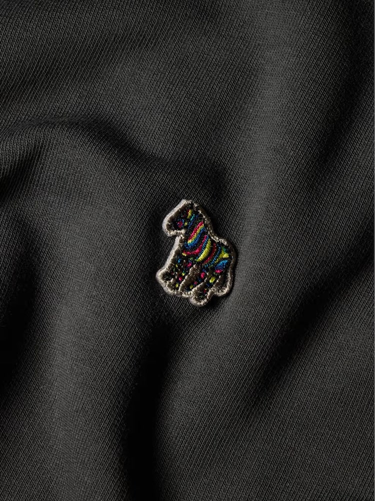 رمادي داكن - كنزة بتصميم سويت شيرت بياقة بحافة مستديرة تلبيس قياسي بشعار من Paul Smith - صورة 10 من 10