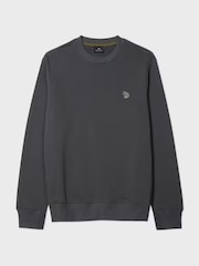 رمادي داكن - كنزة بتصميم سويت شيرت بياقة بحافة مستديرة تلبيس قياسي بشعار من Paul Smith - صورة 6 من 10