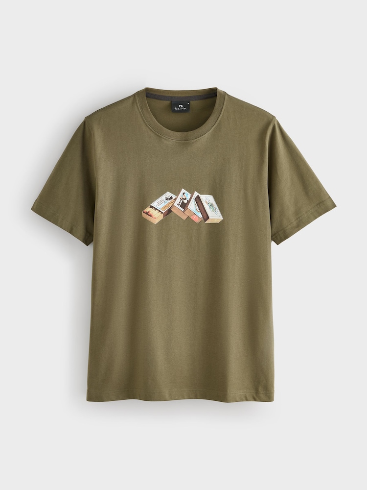 PS Paul Smith Green Regular-Fit Logo Graphic T-Shirt - Image 1 of 1