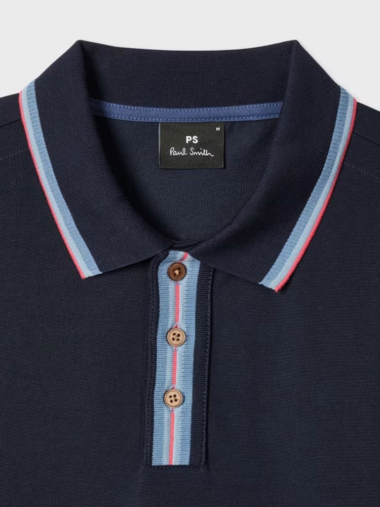 قميص بولو بتلبيس قياسي مع تفاصيل حواف ملوّنة من PS Paul Smith - صورة 2 من 2