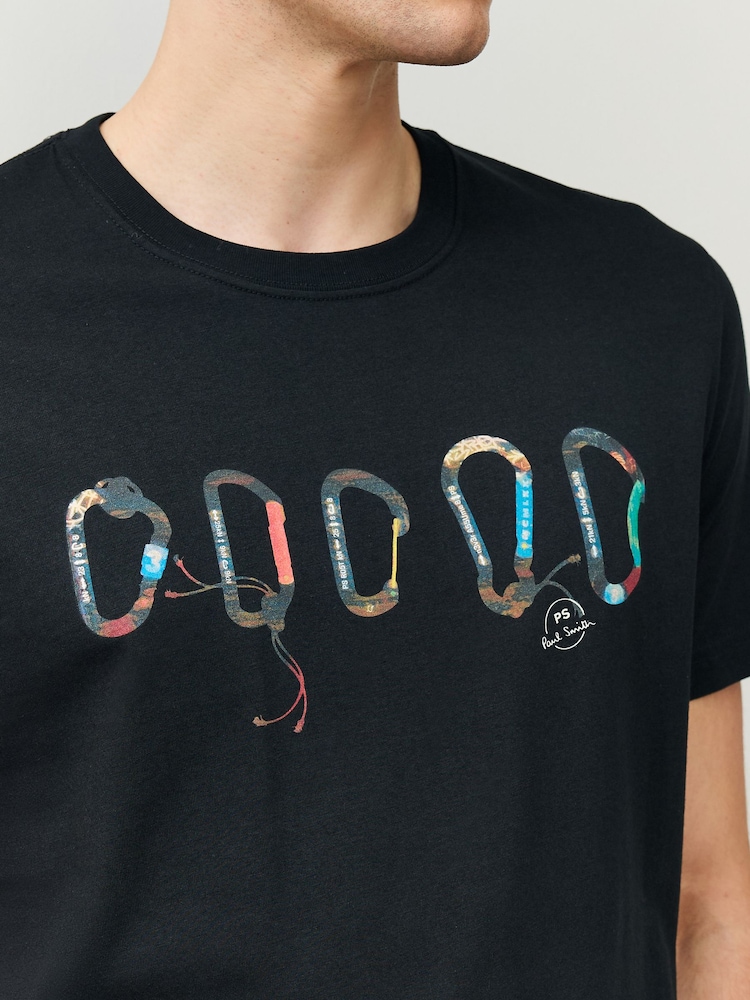PS Paul Smith Black PS Paul Smith Black Regular-Fit Logo Graphic T-Shirt - Image 2 of 5 PS Paul Smith Black PS Paul Smith Black Regular-Fit Logo Graphic T-Shirt - Image 2 of 5