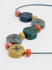 Seasalt Cornwall Green Petunia Ceramic Bead Necklace - Image 2 of 4