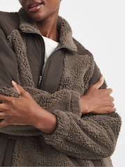 Snowdonia Brown Contrast Funnel Neck Fleece - Image 3 of 4