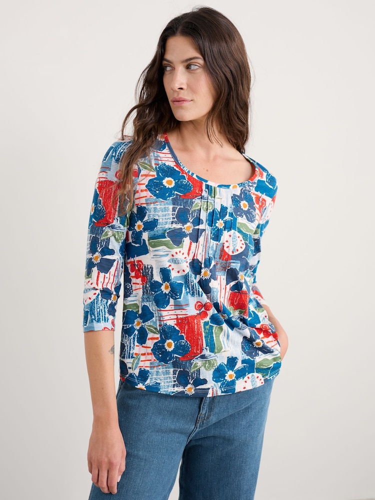 Seasalt Cornwall Blue Penhollow Top in Cotton Jersey - Image 2 of 5