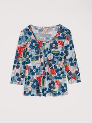 Seasalt Cornwall Blue Penhollow Top in Cotton Jersey - Image 4 of 5