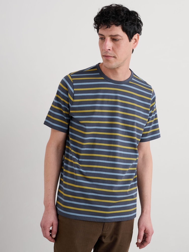 Seasalt Cornwall Blue Seven Seas Sailor T-Shirt in Cotton - Image 1 of 5 Seasalt Cornwall Blue Seven Seas Sailor T-Shirt in Cotton - Image 1 of 5