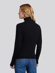 Schwarz - U.S. Polo Assn. Fine Cable Roll Neck Jumper - Bild 2 von 8