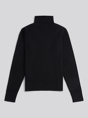 Schwarz - U.S. Polo Assn. Fine Cable Roll Neck Jumper - Bild 7 von 8