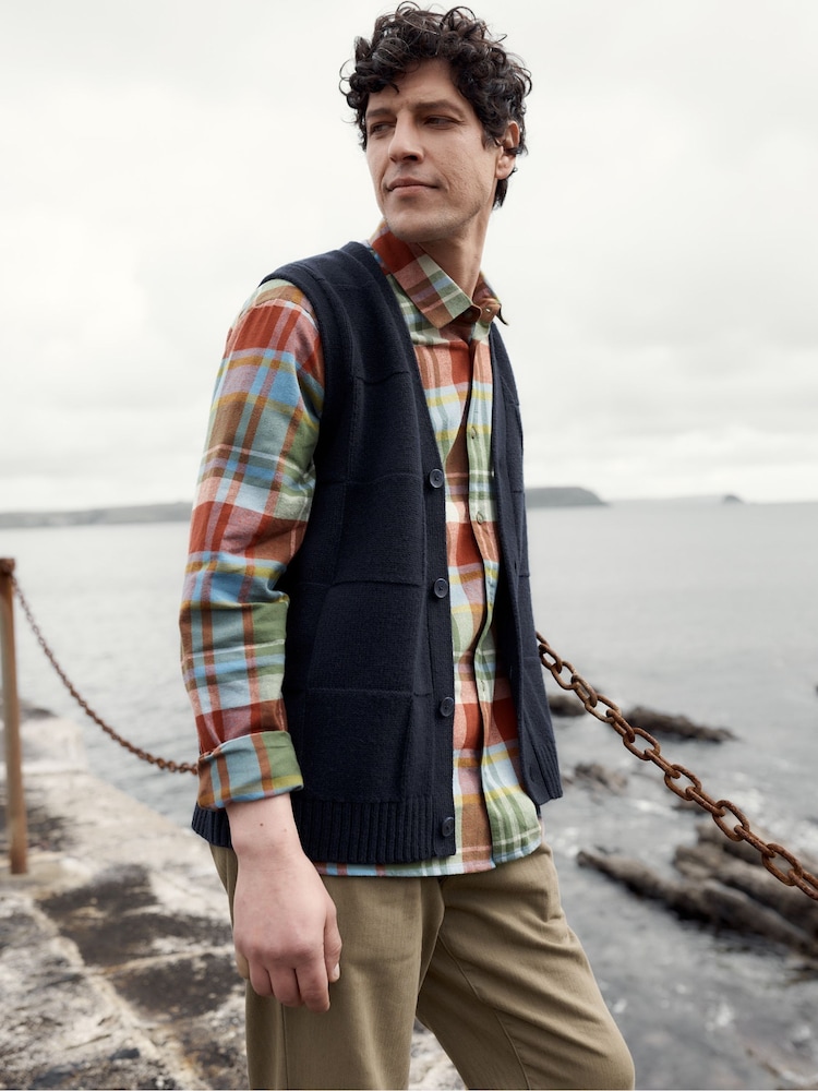 Seasalt Cornwall Blue Fathomer Checked Shirt - Image 2 of 8