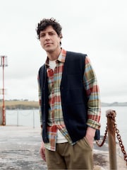 Seasalt Cornwall Blue Fathomer Checked Shirt - Image 5 of 8