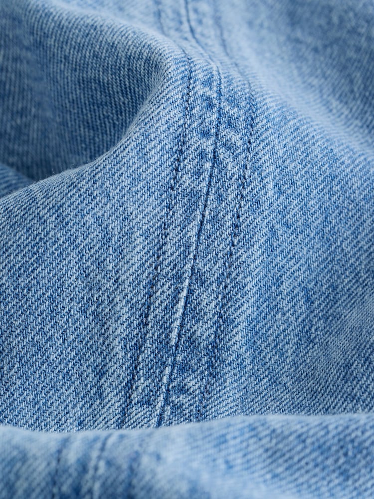 Light Blue Seamed Sleeveless Denim Maxi Dress - Image 2 of 3