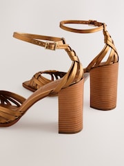 Bronze N. Premium Two Part Weave Block Heels - Image 5 of 5