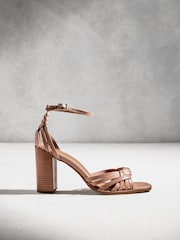 Camel N. Premium Two Part Weave Block Heels - Image 8 of 11