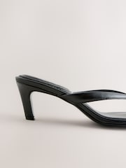 Negru - Forever Comfort® Round Toe Leather Toe Post Heels - Imaginea 7 din 9