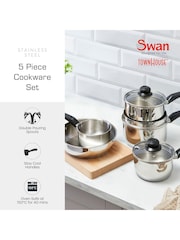 Swan 5 Piece Stainless Steel Cookware Set - Image 2 of 9