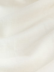 Ecru - Balloon Leg Linen Cotton Blend Trousers - Imaginea 2 din 3