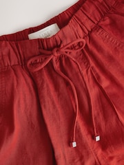 Rust Red Balloon Leg Linen Cotton Blend Trousers - Image 7 of 7