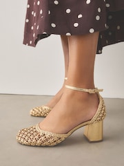 सुन - Forever Comfort® Floral Weave Block Heels - 7मध्ये 3 तस्बिर