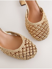 सुन - Forever Comfort® Floral Weave Block Heels - 7मध्ये 6 तस्बिर