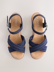Navy Forever Comfort® Cross Over Wedges - Image 6 of 10