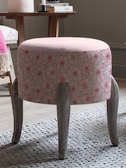Voyage Maison Pink Arwen Printed Finn Footstool - Image 1 of 2