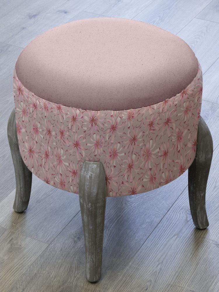 Voyage Maison Pink Arwen Printed Finn Footstool - Image 2 of 2 Voyage Maison Pink Arwen Printed Finn Footstool - Image 2 of 2